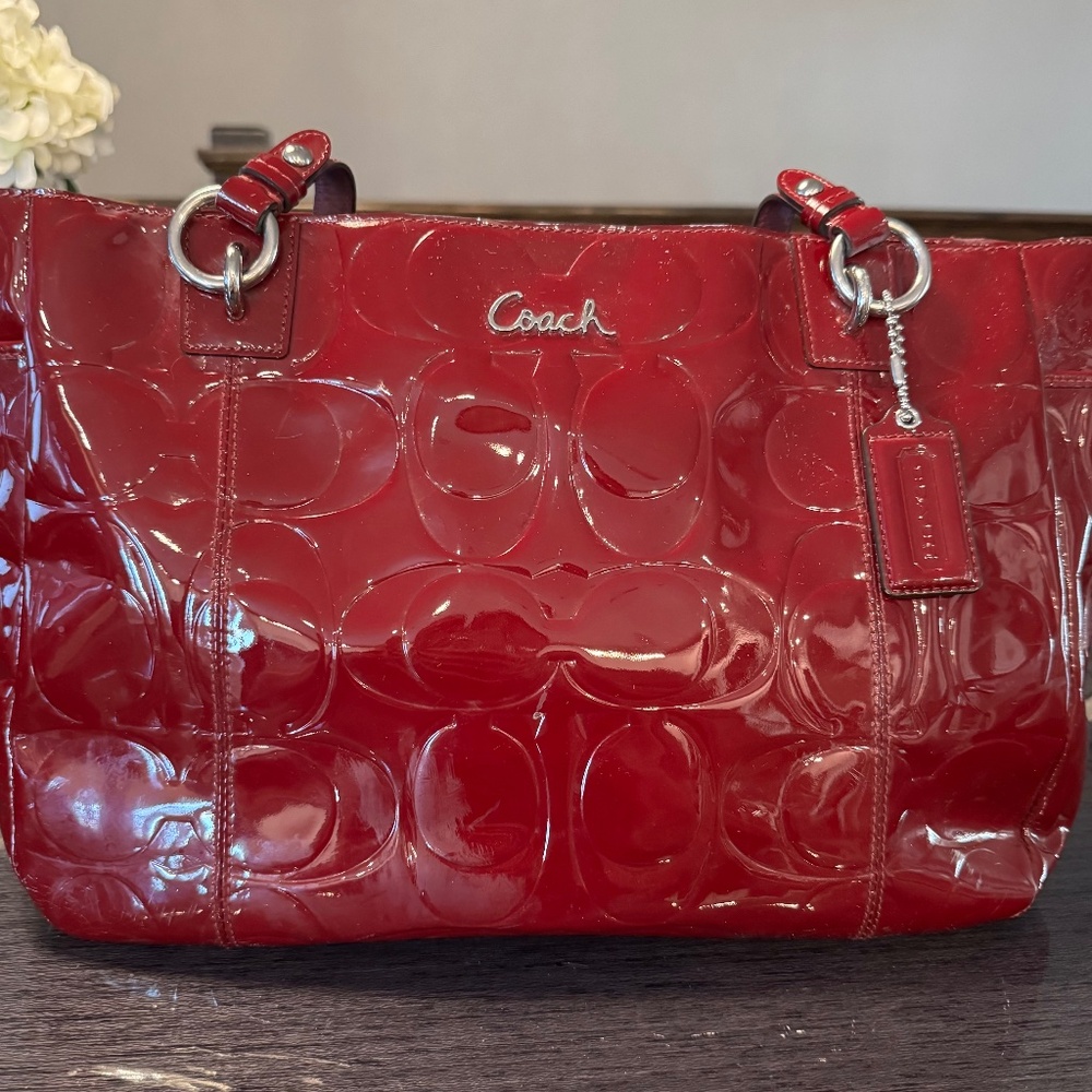 Coach Red Paten LeatherPurse